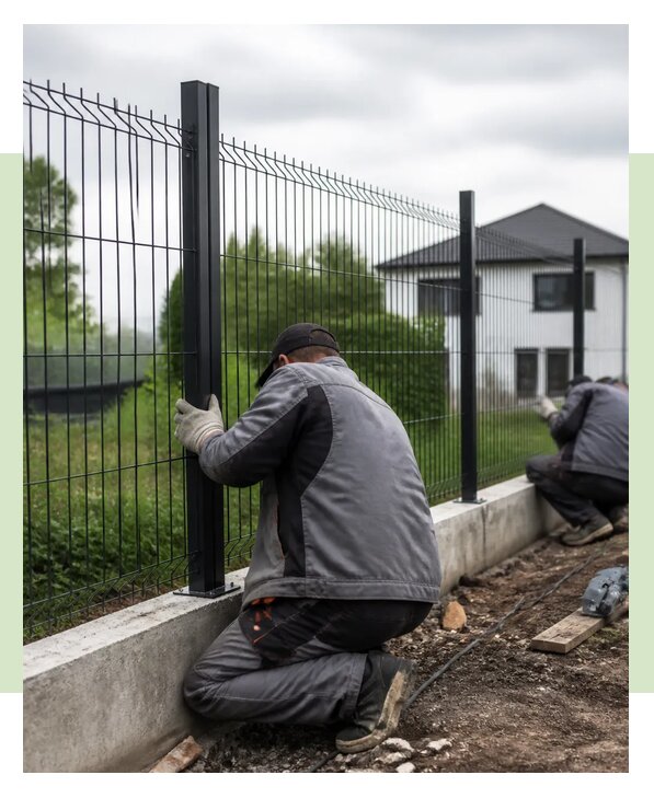 Секционный металлический забор для участка под ключ в Верхнем Уфалее